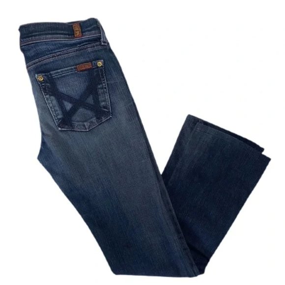 7 For All Mankind Mia Bootcut/Flare Jeans Deep Indigo Blue. Size 27. NWOT - Picture 1 of 13